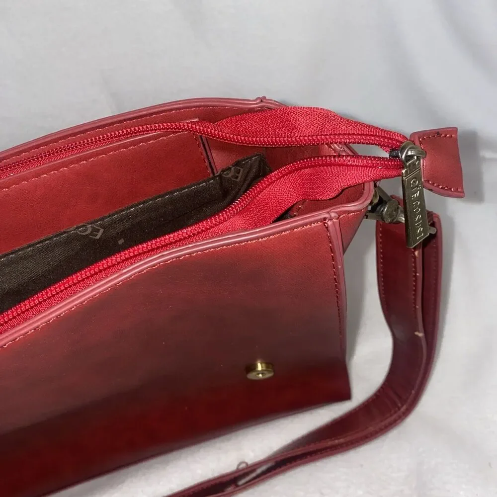 Ecosusi Vegan Leather red purse Briefcase Padded Laptop Messenger Office bow